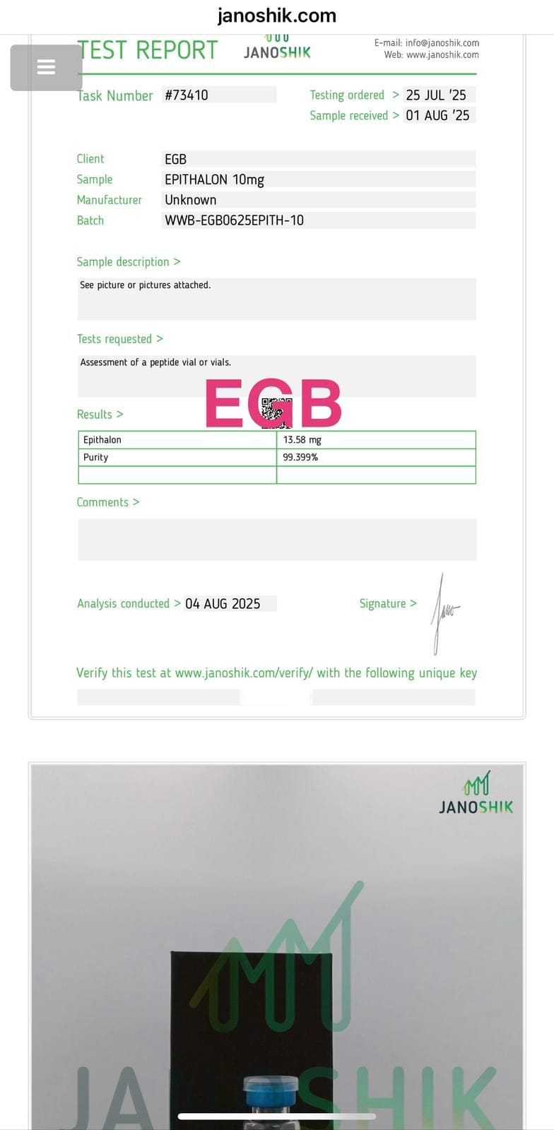 Epithalon -10MG - Image 2